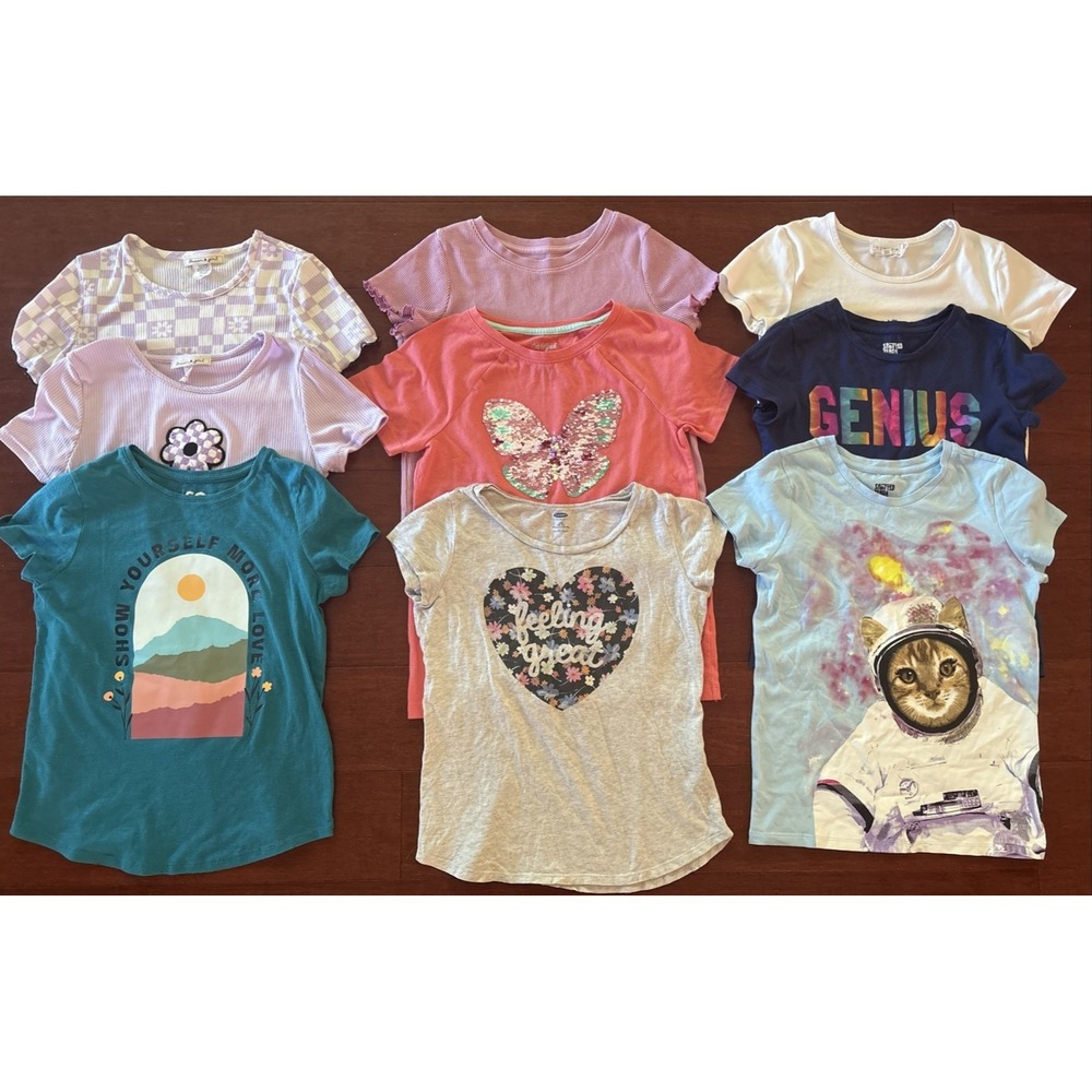 Huge Lot Girls Clothing Spring Summer Short Sleeve Tops Tees T Shirts Sz 10 12